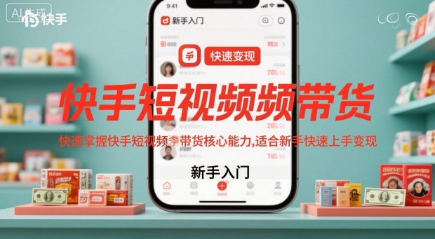 快手短视频带货，快速掌握快手短视频带货核心能力，适合新手快速上手变现瀚萌资源网-网赚网-网赚项目网-虚拟资源网-国学资源网-易学资源网-本站有全网最新网赚项目-易学课程资源-中医课程资源的在线下载网站！瀚萌资源网