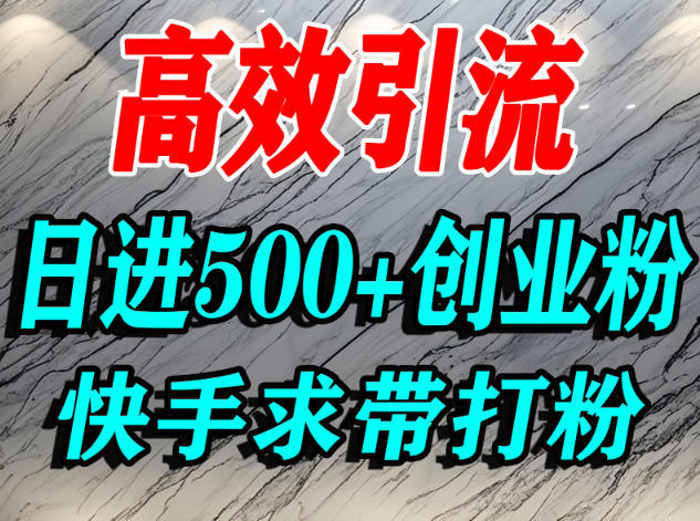 怎么打创业粉？快手求带视角精准引流创业粉，宝妈、学生群体日进500+精准流量瀚萌资源网-网赚网-网赚项目网-虚拟资源网-国学资源网-易学资源网-本站有全网最新网赚项目-易学课程资源-中医课程资源的在线下载网站！瀚萌资源网