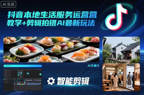 抖音本地生活服务运营教学+剪辑拍摄AI最新玩法瀚萌资源网-网赚网-网赚项目网-虚拟资源网-国学资源网-易学资源网-本站有全网最新网赚项目-易学课程资源-中医课程资源的在线下载网站！瀚萌资源网