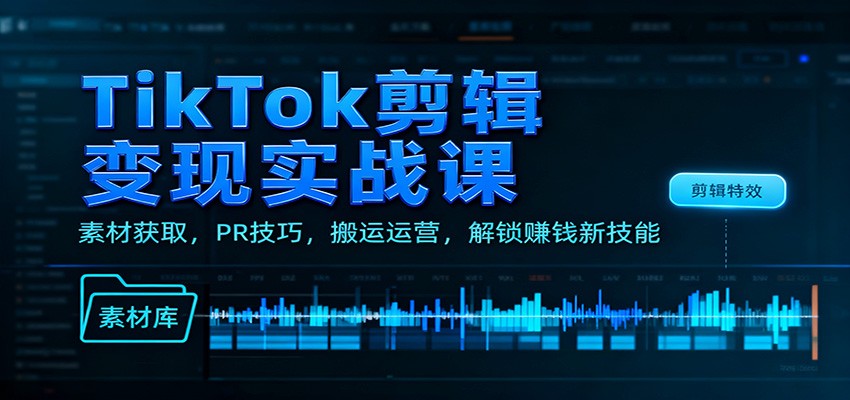 TikTok剪辑变现实战课：素材获取，PR技巧，搬运运营，解锁赚钱新技能瀚萌资源网-网赚网-网赚项目网-虚拟资源网-国学资源网-易学资源网-本站有全网最新网赚项目-易学课程资源-中医课程资源的在线下载网站！瀚萌资源网