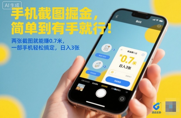 手机截图掘金，简单到有手就行！两张截图就能賺0.7米，一部手机轻松搞定，日入3张【揭秘】瀚萌资源网-网赚网-网赚项目网-虚拟资源网-国学资源网-易学资源网-本站有全网最新网赚项目-易学课程资源-中医课程资源的在线下载网站！瀚萌资源网