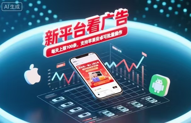 新台看广告，养好机一条5毛到5块，单机日入30到100，支持苹果安卓，可批量操作。瀚萌资源网-网赚网-网赚项目网-虚拟资源网-国学资源网-易学资源网-本站有全网最新网赚项目-易学课程资源-中医课程资源的在线下载网站！瀚萌资源网