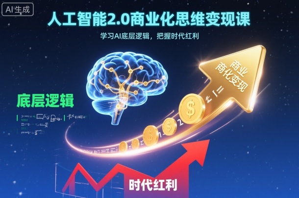 人工智能2.0商业化思维变现课，学习AI底层逻辑，把握时代红利瀚萌资源网-网赚网-网赚项目网-虚拟资源网-国学资源网-易学资源网-本站有全网最新网赚项目-易学课程资源-中医课程资源的在线下载网站！瀚萌资源网