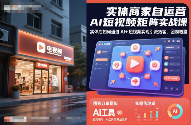 实体商家自运营AI短视频矩阵实战课，实体店如何通过AI+短视频实现引流拓客、团购增量瀚萌资源网-网赚网-网赚项目网-虚拟资源网-国学资源网-易学资源网-本站有全网最新网赚项目-易学课程资源-中医课程资源的在线下载网站！瀚萌资源网