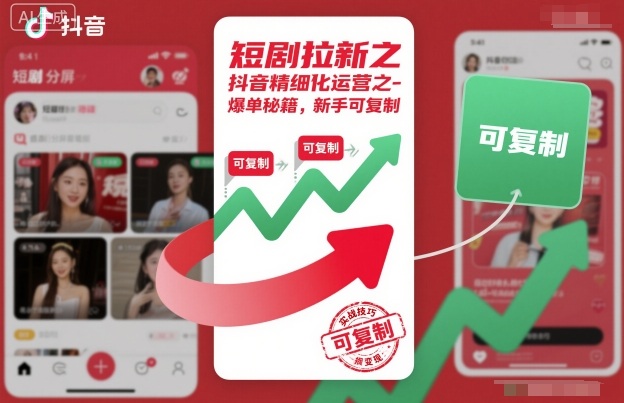 短剧拉新之抖音精细化运营之爆单秘籍，新手可复制瀚萌资源网-网赚网-网赚项目网-虚拟资源网-国学资源网-易学资源网-本站有全网最新网赚项目-易学课程资源-中医课程资源的在线下载网站！瀚萌资源网