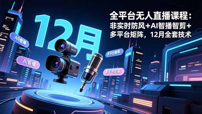 （16754期）全平台无人直播课程：非实时防风＋AI智播智剪＋多平台矩阵，12月全套技术瀚萌资源网-网赚网-网赚项目网-虚拟资源网-国学资源网-易学资源网-本站有全网最新网赚项目-易学课程资源-中医课程资源的在线下载网站！瀚萌资源网