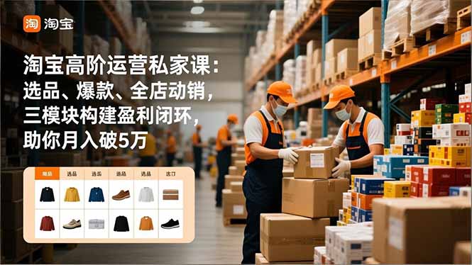 （16934期）淘宝高阶运营私家课：选品、爆款、全店动销，三模块构建盈利闭环，助你月入破5万（更新12月）瀚萌资源网-网赚网-网赚项目网-虚拟资源网-国学资源网-易学资源网-本站有全网最新网赚项目-易学课程资源-中医课程资源的在线下载网站！瀚萌资源网