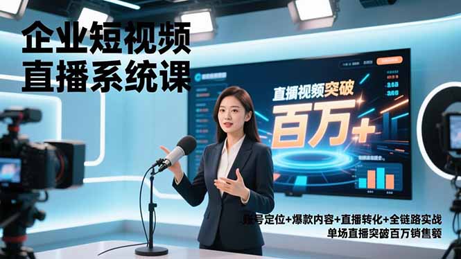 （16878期）企业短视频直播系统课，账号定位+爆款内容+直播转化+全链路实战，单场直播突破百万销售额瀚萌资源网-网赚网-网赚项目网-虚拟资源网-国学资源网-易学资源网-本站有全网最新网赚项目-易学课程资源-中医课程资源的在线下载网站！瀚萌资源网