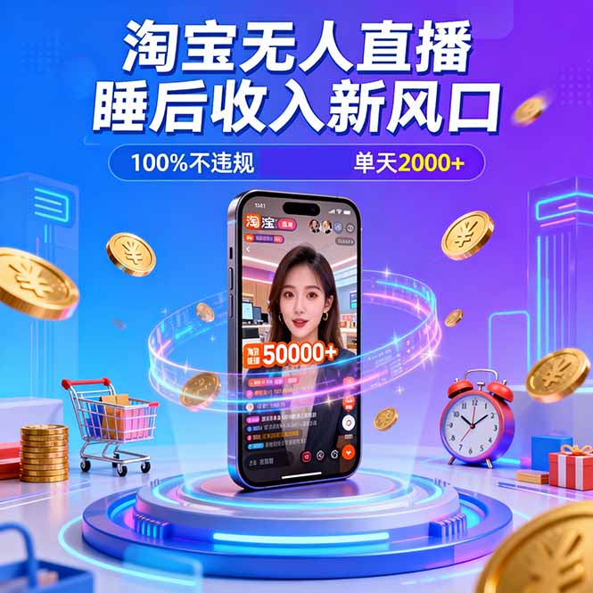 （16822期）淘宝无人直播，不违规不封号，直播100小时卖了5万，年底旺季！瀚萌资源网-网赚网-网赚项目网-虚拟资源网-国学资源网-易学资源网-本站有全网最新网赚项目-易学课程资源-中医课程资源的在线下载网站！瀚萌资源网