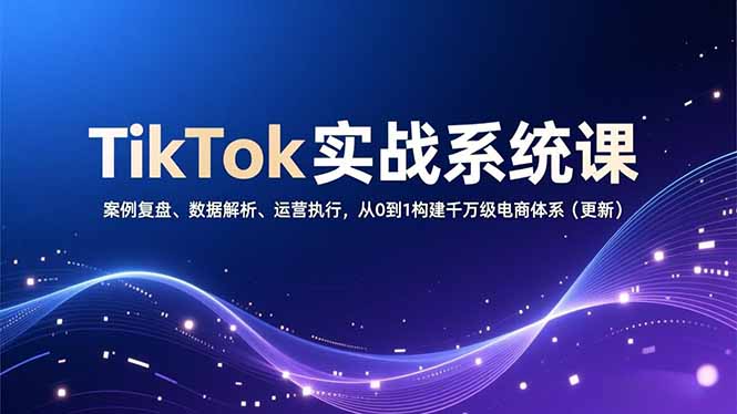 （16918期）TikTok实战系统课，案例复盘、数据解析、运营执行，从0到1构建千万级电商体系（更新）瀚萌资源网-网赚网-网赚项目网-虚拟资源网-国学资源网-易学资源网-本站有全网最新网赚项目-易学课程资源-中医课程资源的在线下载网站！瀚萌资源网