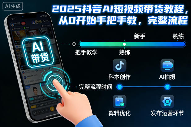 2025抖音AI短视频带货教程，从0开始手把手教，完整流程瀚萌资源网-网赚网-网赚项目网-虚拟资源网-国学资源网-易学资源网-本站有全网最新网赚项目-易学课程资源-中医课程资源的在线下载网站！瀚萌资源网
