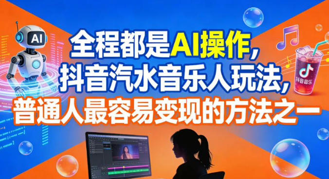 全程都是AI操作，抖音汽水音乐人玩法，普通人最容易变现的方法之一瀚萌资源网-网赚网-网赚项目网-虚拟资源网-国学资源网-易学资源网-本站有全网最新网赚项目-易学课程资源-中医课程资源的在线下载网站！瀚萌资源网