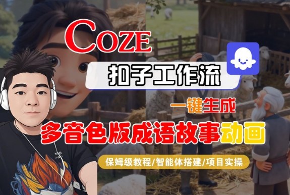 Coze扣子智能体工作流一键生成“多音色版成语故事“动画，全流程保姆级教学瀚萌资源网-网赚网-网赚项目网-虚拟资源网-国学资源网-易学资源网-本站有全网最新网赚项目-易学课程资源-中医课程资源的在线下载网站！瀚萌资源网