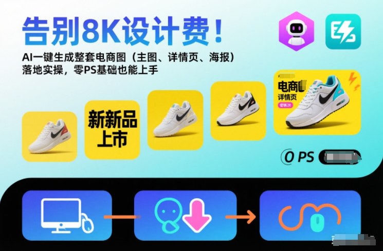 告别8K设计费！AI一键生成整套电商图（主图、详情页、海报）落地实操，零PS基础也能上手瀚萌资源网-网赚网-网赚项目网-虚拟资源网-国学资源网-易学资源网-本站有全网最新网赚项目-易学课程资源-中医课程资源的在线下载网站！瀚萌资源网