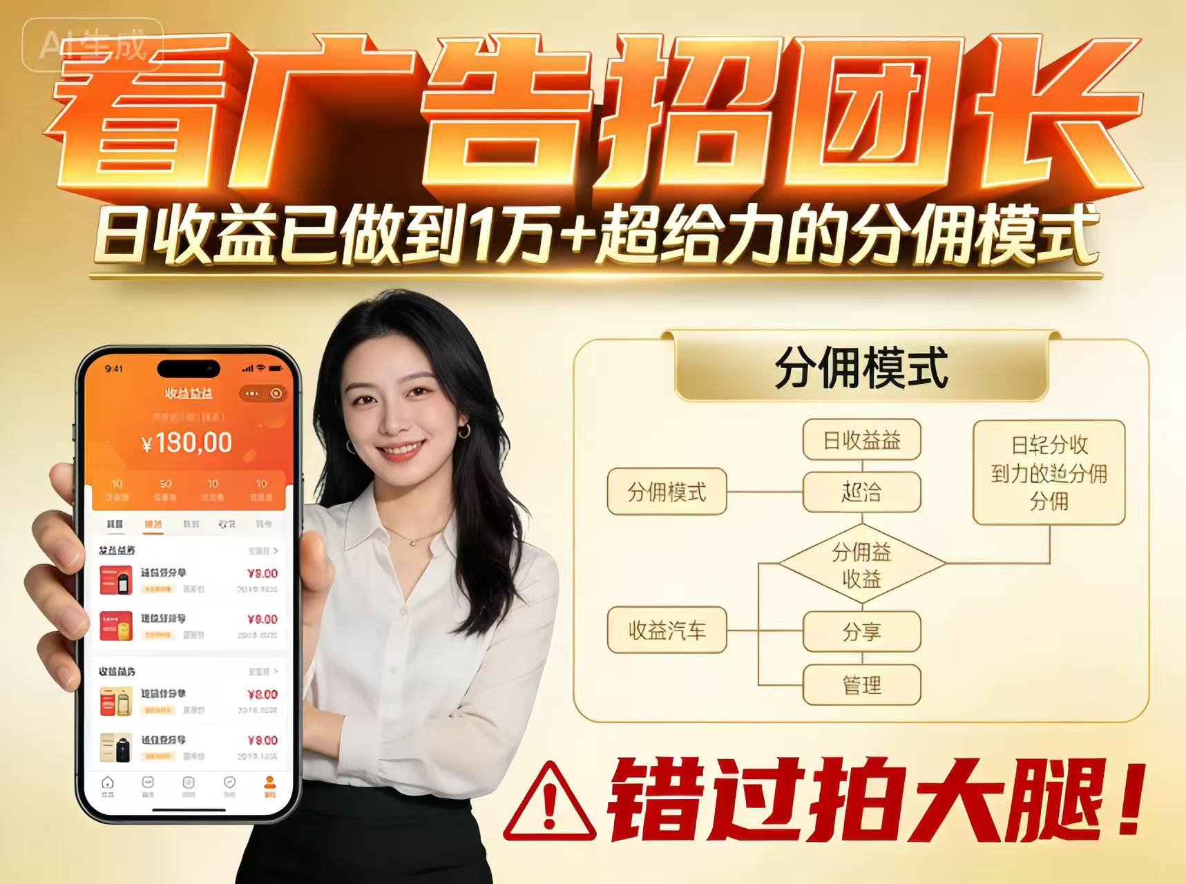 看广告招团长，团队收益已做到日入1万，分佣模式超给力，错过拍大腿瀚萌资源网-网赚网-网赚项目网-虚拟资源网-国学资源网-易学资源网-本站有全网最新网赚项目-易学课程资源-中医课程资源的在线下载网站！瀚萌资源网