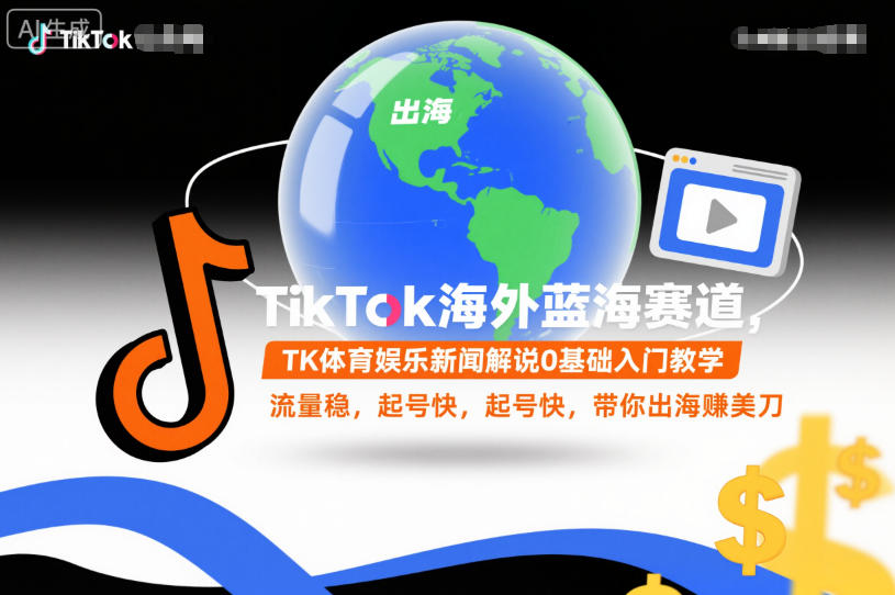 TikTok海外蓝海赛道，TK体育娱乐新闻解说0基础入门教学，流量稳，起号快，带你出海賺美刀瀚萌资源网-网赚网-网赚项目网-虚拟资源网-国学资源网-易学资源网-本站有全网最新网赚项目-易学课程资源-中医课程资源的在线下载网站！瀚萌资源网