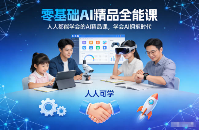 零基础AI精品全能课，人人都能学会的AI精品课，学会AI拥抱时代瀚萌资源网-网赚网-网赚项目网-虚拟资源网-国学资源网-易学资源网-本站有全网最新网赚项目-易学课程资源-中医课程资源的在线下载网站！瀚萌资源网