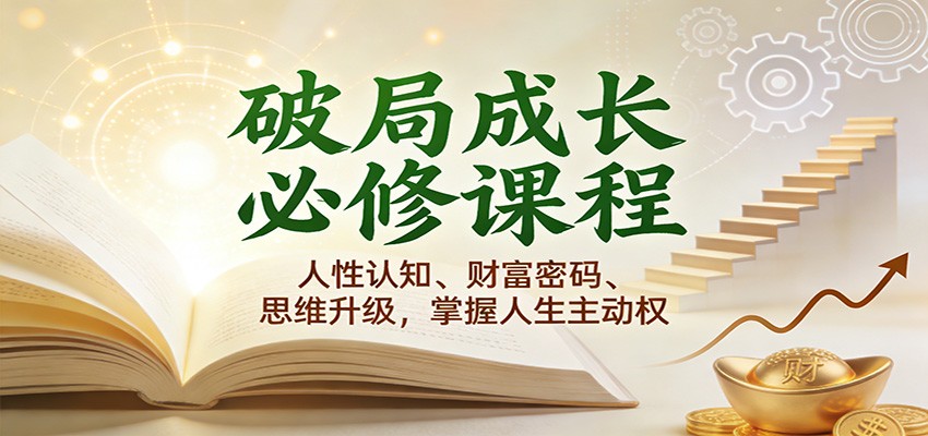 破局成长必修课2.0：人性认知、财富密码、思维升级，掌握人生主动权瀚萌资源网-网赚网-网赚项目网-虚拟资源网-国学资源网-易学资源网-本站有全网最新网赚项目-易学课程资源-中医课程资源的在线下载网站！瀚萌资源网