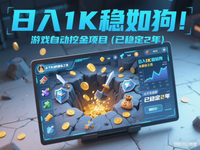 日入1K稳如狗！游戏自动挖金项目（已稳定2年），永不失业的副业之选【揭秘】瀚萌资源网-网赚网-网赚项目网-虚拟资源网-国学资源网-易学资源网-本站有全网最新网赚项目-易学课程资源-中医课程资源的在线下载网站！瀚萌资源网