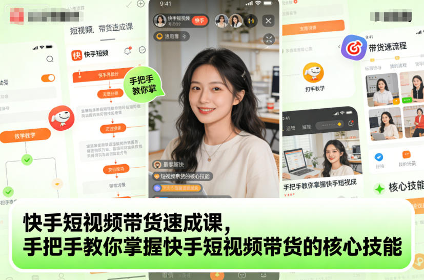 快手短视频带货速成课，手把手教你掌握快手短视频带货的核心技能瀚萌资源网-网赚网-网赚项目网-虚拟资源网-国学资源网-易学资源网-本站有全网最新网赚项目-易学课程资源-中医课程资源的在线下载网站！瀚萌资源网