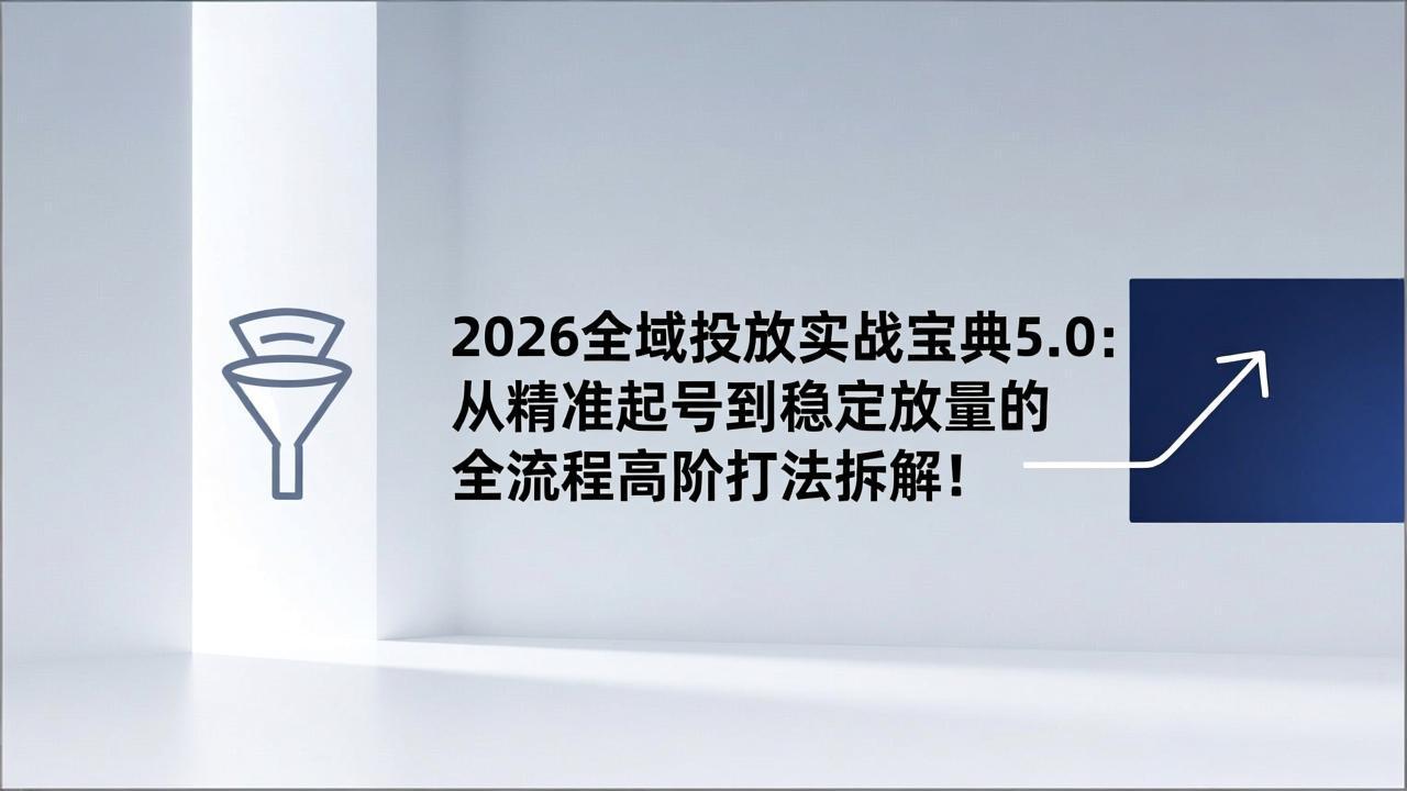 （17156期）2026全域投放实战宝典5.0：从精准起号到稳定放量的全流程高阶打法拆解！瀚萌资源网-网赚网-网赚项目网-虚拟资源网-国学资源网-易学资源网-本站有全网最新网赚项目-易学课程资源-中医课程资源的在线下载网站！瀚萌资源网