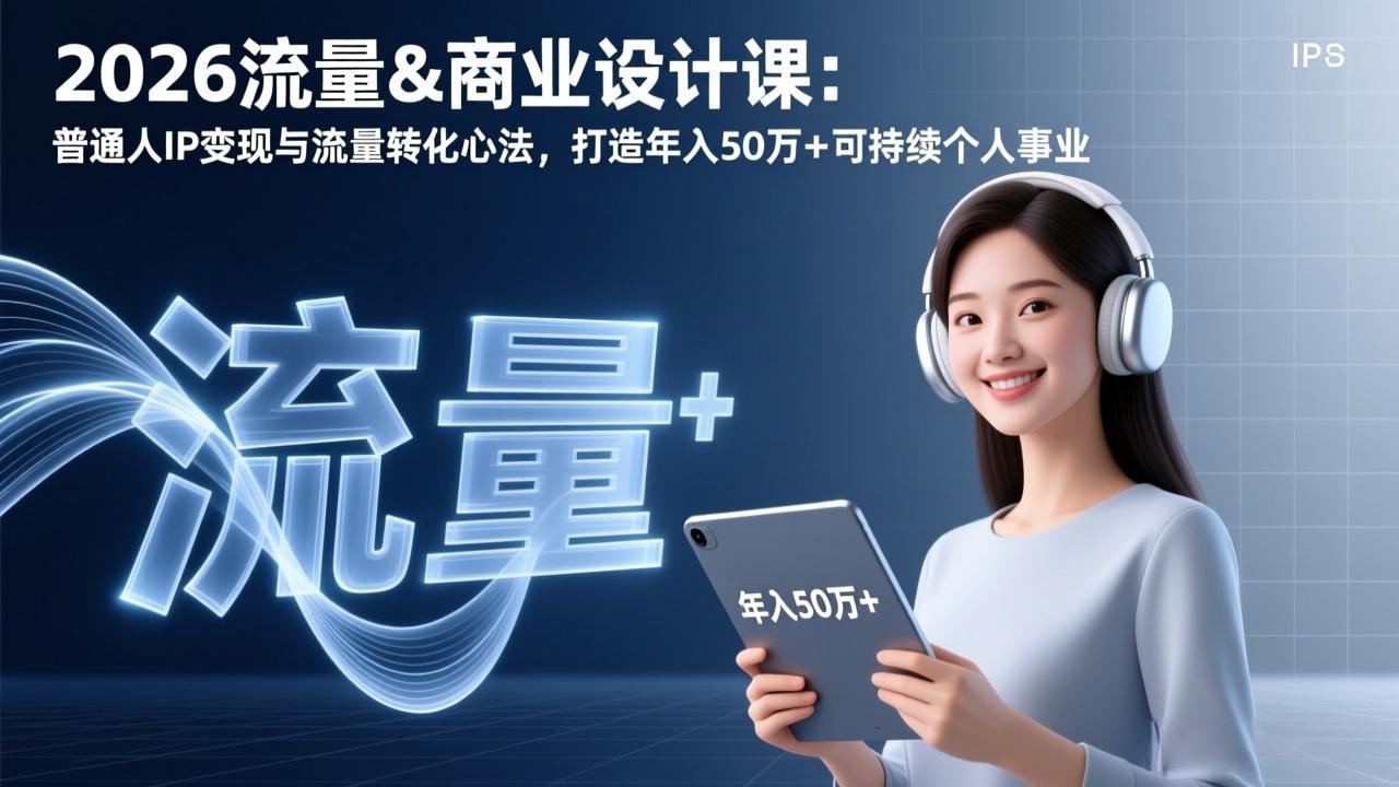 （17246期）2026流量&商业设计课：普通人IP变现与流量转化心法，打造年入50万+可持续个人事业瀚萌资源网-网赚网-网赚项目网-虚拟资源网-国学资源网-易学资源网-本站有全网最新网赚项目-易学课程资源-中医课程资源的在线下载网站！瀚萌资源网