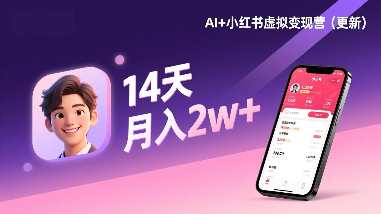 （17275期）AI+小红书虚拟变现营（更新），14天掌握选品、笔记、成交，打造自动化月入2w+事业瀚萌资源网-网赚网-网赚项目网-虚拟资源网-国学资源网-易学资源网-本站有全网最新网赚项目-易学课程资源-中医课程资源的在线下载网站！瀚萌资源网