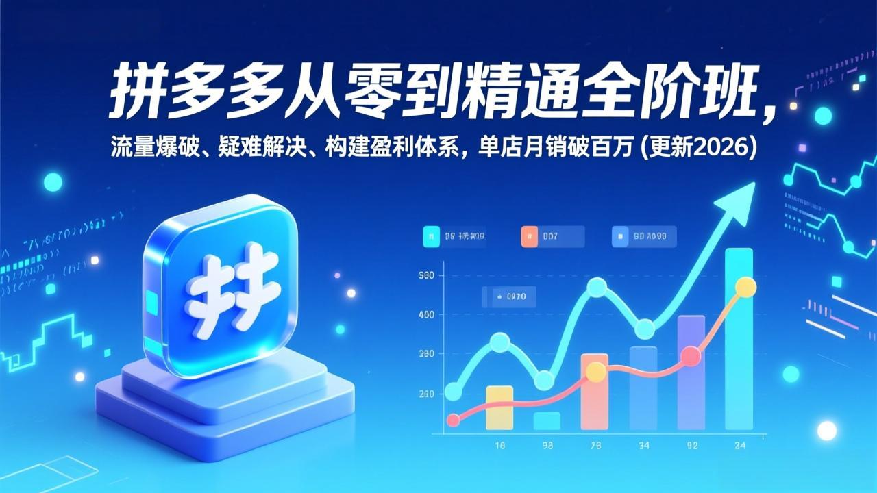 （17148期）拼多多从零到精通全阶班，流量爆破、疑难解决，构建盈利体系，单店月销破百万(更新2026)瀚萌资源网-网赚网-网赚项目网-虚拟资源网-国学资源网-易学资源网-本站有全网最新网赚项目-易学课程资源-中医课程资源的在线下载网站！瀚萌资源网