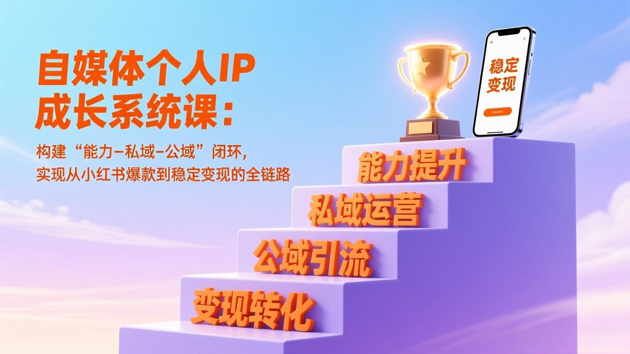 （17192期）自媒体个人IP成长系统课：构建“能力-私域-公域”闭环，实现从小红书爆款到稳定变现的全链路瀚萌资源网-网赚网-网赚项目网-虚拟资源网-国学资源网-易学资源网-本站有全网最新网赚项目-易学课程资源-中医课程资源的在线下载网站！瀚萌资源网