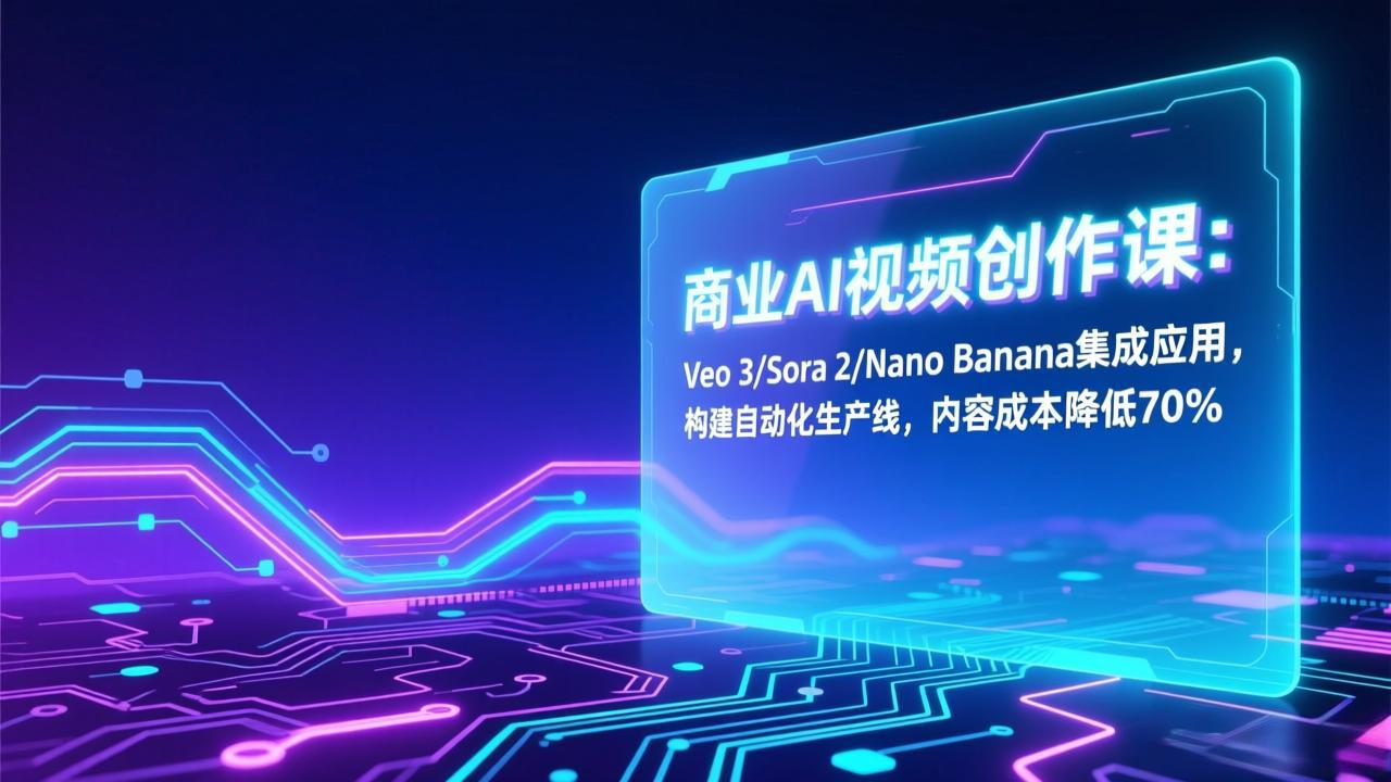 （17070期）商业AI视频创作课：Veo 3/Sora 2/Nano Banana集成应用，构建自动化生产线，内容成本降低70%瀚萌资源网-网赚网-网赚项目网-虚拟资源网-国学资源网-易学资源网-本站有全网最新网赚项目-易学课程资源-中医课程资源的在线下载网站！瀚萌资源网
