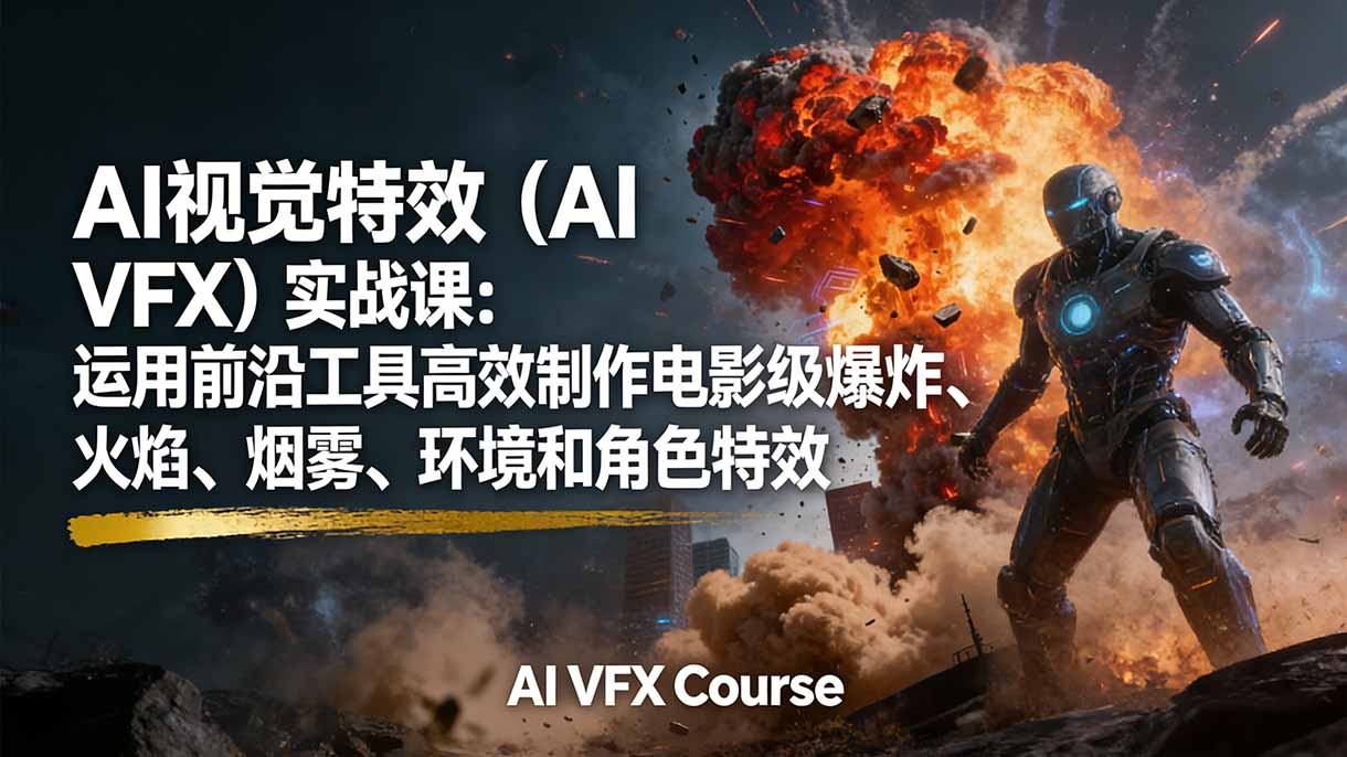 （17212期）AI视觉特效（AI VFX）实战课：运用前沿工具高效制作电影级爆炸、火焰、烟雾、环境和角色特效瀚萌资源网-网赚网-网赚项目网-虚拟资源网-国学资源网-易学资源网-本站有全网最新网赚项目-易学课程资源-中医课程资源的在线下载网站！瀚萌资源网