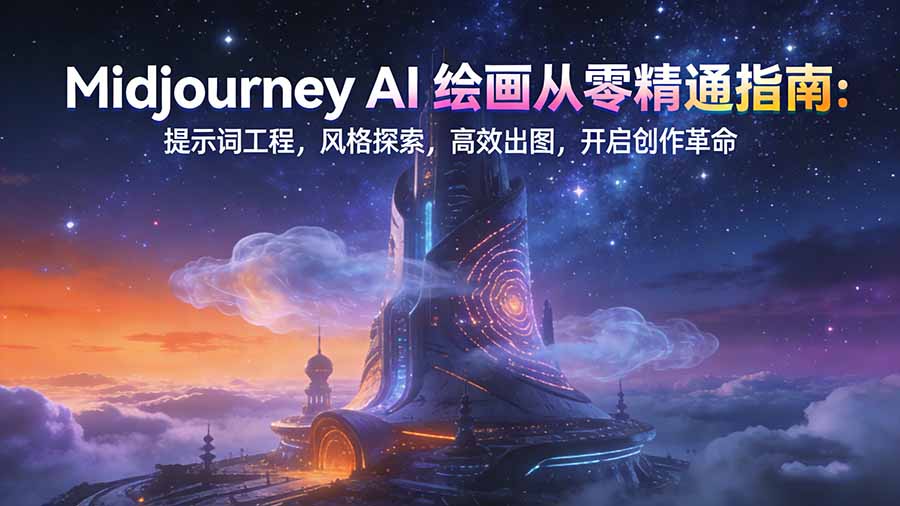 （17118期）Midjourney AI绘画从零精通指南：提示词工程，风格探索，高效出图，开启创作革命瀚萌资源网-网赚网-网赚项目网-虚拟资源网-国学资源网-易学资源网-本站有全网最新网赚项目-易学课程资源-中医课程资源的在线下载网站！瀚萌资源网