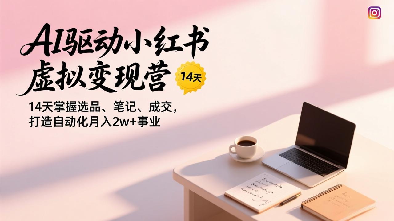 （17204期）AI驱动小红书虚拟变现营，14天掌握选品、笔记、成交，打造自动化月入2w+事业瀚萌资源网-网赚网-网赚项目网-虚拟资源网-国学资源网-易学资源网-本站有全网最新网赚项目-易学课程资源-中医课程资源的在线下载网站！瀚萌资源网