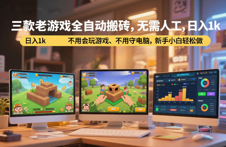 三款老游戏全自动搬砖，无需人工，日入1k，不用会玩游戏、不用守电脑，新手小白轻松做【揭秘】瀚萌资源网-网赚网-网赚项目网-虚拟资源网-国学资源网-易学资源网-本站有全网最新网赚项目-易学课程资源-中医课程资源的在线下载网站！瀚萌资源网