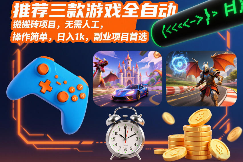 推荐三款游戏全自动搬砖项目，无需人工，操作简单，日入1k，副业项目首选【揭秘】瀚萌资源网-网赚网-网赚项目网-虚拟资源网-国学资源网-易学资源网-本站有全网最新网赚项目-易学课程资源-中医课程资源的在线下载网站！瀚萌资源网
