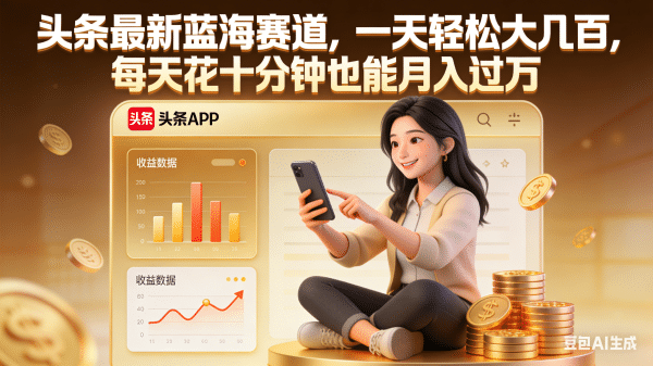 头条最新蓝海赛道，一天轻松大几百，每天花十分钟也能月入过万瀚萌资源网-网赚网-网赚项目网-虚拟资源网-国学资源网-易学资源网-本站有全网最新网赚项目-易学课程资源-中医课程资源的在线下载网站！瀚萌资源网