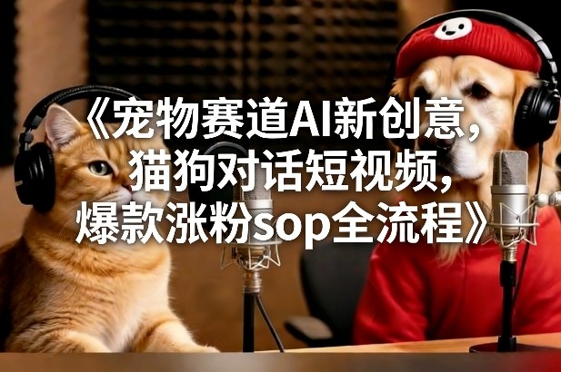 宠物赛道AI新创意，猫狗对话短视频，爆款涨粉sop全流程瀚萌资源网-网赚网-网赚项目网-虚拟资源网-国学资源网-易学资源网-本站有全网最新网赚项目-易学课程资源-中医课程资源的在线下载网站！瀚萌资源网