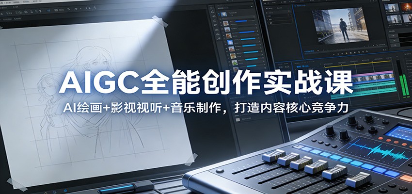 AIGC全能创作实战课：AI绘画+影视视听+音乐制作，打造内容核心竞争力瀚萌资源网-网赚网-网赚项目网-虚拟资源网-国学资源网-易学资源网-本站有全网最新网赚项目-易学课程资源-中医课程资源的在线下载网站！瀚萌资源网
