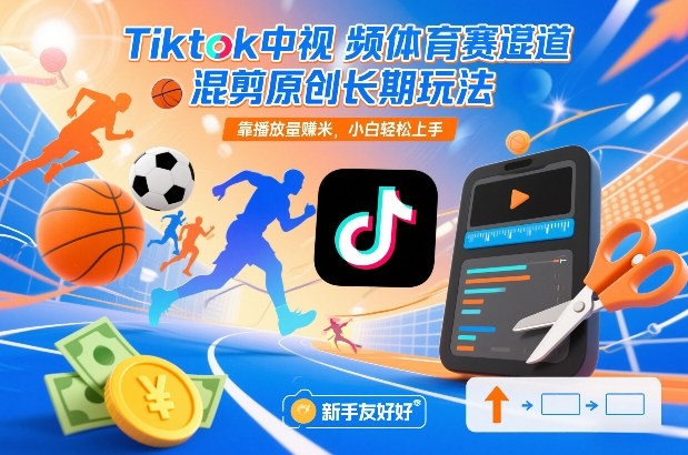 Tiktok中视频体育赛道混剪原创长期玩法，靠播放量賺米，小白轻松上手瀚萌资源网-网赚网-网赚项目网-虚拟资源网-国学资源网-易学资源网-本站有全网最新网赚项目-易学课程资源-中医课程资源的在线下载网站！瀚萌资源网
