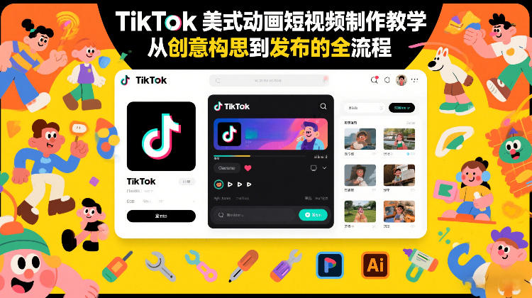 TikTok美式动画短视频制作教学，从创意构思到发布的全流程瀚萌资源网-网赚网-网赚项目网-虚拟资源网-国学资源网-易学资源网-本站有全网最新网赚项目-易学课程资源-中医课程资源的在线下载网站！瀚萌资源网