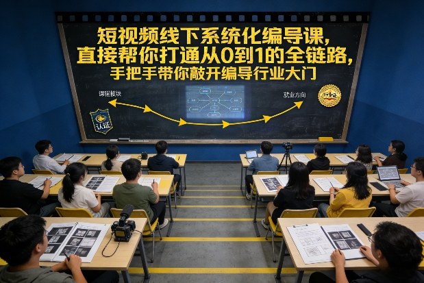 短视频线下系统化编导课，直接帮你打通从0到1的全链路，手把手带你敲开编导行业大门瀚萌资源网-网赚网-网赚项目网-虚拟资源网-国学资源网-易学资源网-本站有全网最新网赚项目-易学课程资源-中医课程资源的在线下载网站！瀚萌资源网