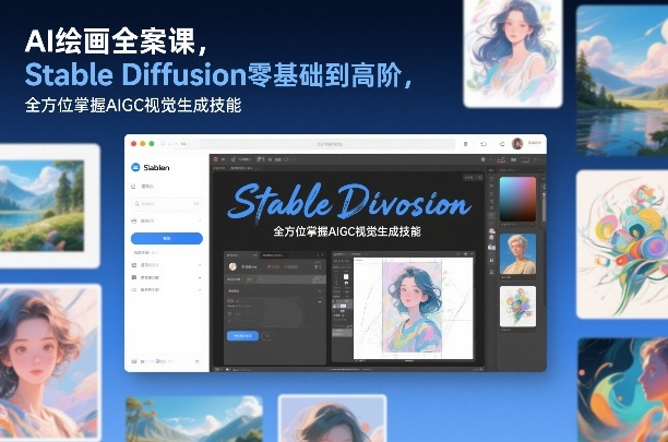 AI绘画全案课，Stable Diffusion零基础到高阶，全方位掌握AIGC视觉生成技能瀚萌资源网-网赚网-网赚项目网-虚拟资源网-国学资源网-易学资源网-本站有全网最新网赚项目-易学课程资源-中医课程资源的在线下载网站！瀚萌资源网