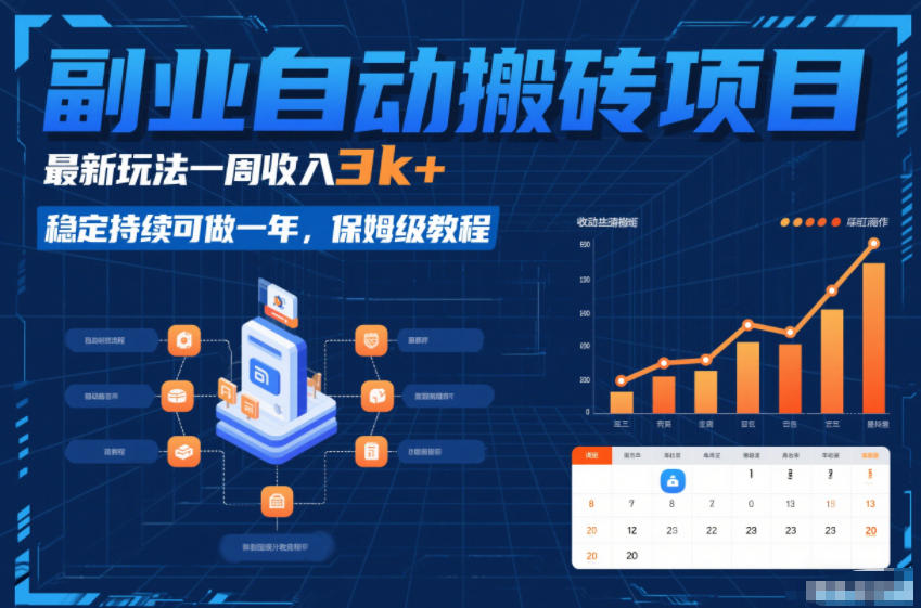 副业自动搬砖项目，最新玩法一周收入3k+，稳定持续可做一年，保姆级教程【揭秘】瀚萌资源网-网赚网-网赚项目网-虚拟资源网-国学资源网-易学资源网-本站有全网最新网赚项目-易学课程资源-中医课程资源的在线下载网站！瀚萌资源网