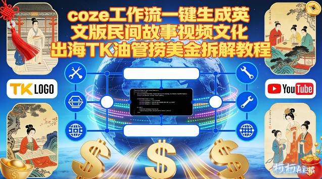 Coze扣子工作流一键生成英文版民间故事视频，文化出海TK油管捞美金拆解教程瀚萌资源网-网赚网-网赚项目网-虚拟资源网-国学资源网-易学资源网-本站有全网最新网赚项目-易学课程资源-中医课程资源的在线下载网站！瀚萌资源网