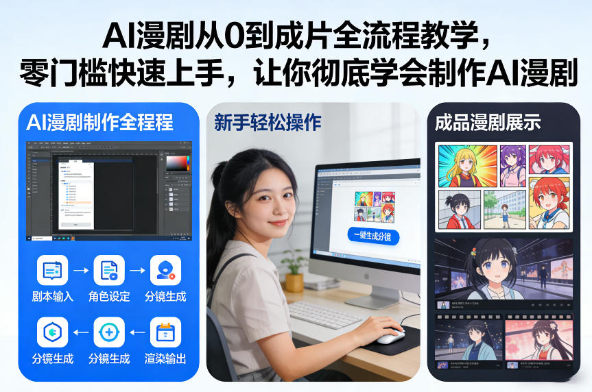 AI漫剧从0到成片全流程教学，零门槛快速上手，让你彻底学会制作AI漫剧【保姆级教程】瀚萌资源网-网赚网-网赚项目网-虚拟资源网-国学资源网-易学资源网-本站有全网最新网赚项目-易学课程资源-中医课程资源的在线下载网站！瀚萌资源网