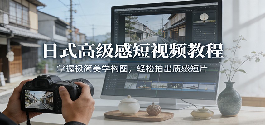 日式高级感短视频教程：掌握极简美学构图，轻松拍出质感短片瀚萌资源网-网赚网-网赚项目网-虚拟资源网-国学资源网-易学资源网-本站有全网最新网赚项目-易学课程资源-中医课程资源的在线下载网站！瀚萌资源网