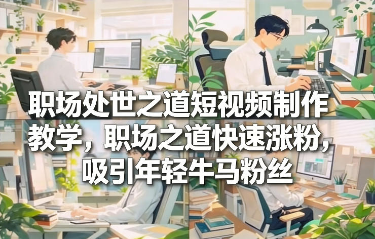 职场处世之道短视频制作教学，职场之道快速涨粉，吸引年轻牛马粉丝瀚萌资源网-网赚网-网赚项目网-虚拟资源网-国学资源网-易学资源网-本站有全网最新网赚项目-易学课程资源-中医课程资源的在线下载网站！瀚萌资源网