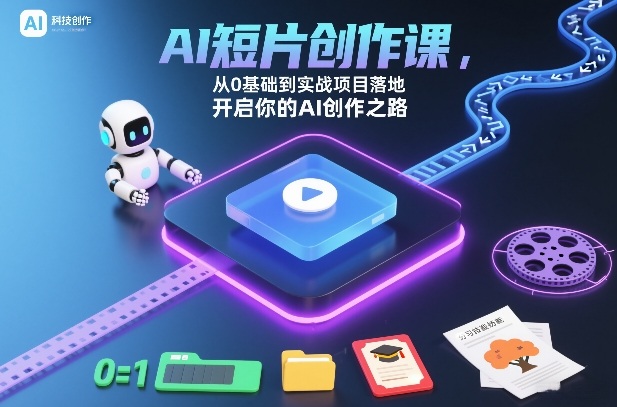 AI短片创作课，从0基础到实战项目落地，开启你的AI创作之路瀚萌资源网-网赚网-网赚项目网-虚拟资源网-国学资源网-易学资源网-本站有全网最新网赚项目-易学课程资源-中医课程资源的在线下载网站！瀚萌资源网