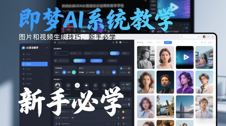 即梦AI系统教学，图片和视频生成技巧，新手必学瀚萌资源网-网赚网-网赚项目网-虚拟资源网-国学资源网-易学资源网-本站有全网最新网赚项目-易学课程资源-中医课程资源的在线下载网站！瀚萌资源网