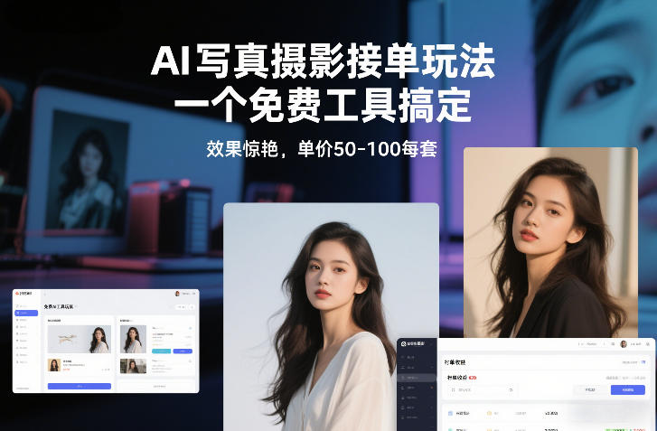 AI写真摄影接单玩法，一个免费工具搞定，效果惊艳，单价50-100每套瀚萌资源网-网赚网-网赚项目网-虚拟资源网-国学资源网-易学资源网-本站有全网最新网赚项目-易学课程资源-中医课程资源的在线下载网站！瀚萌资源网